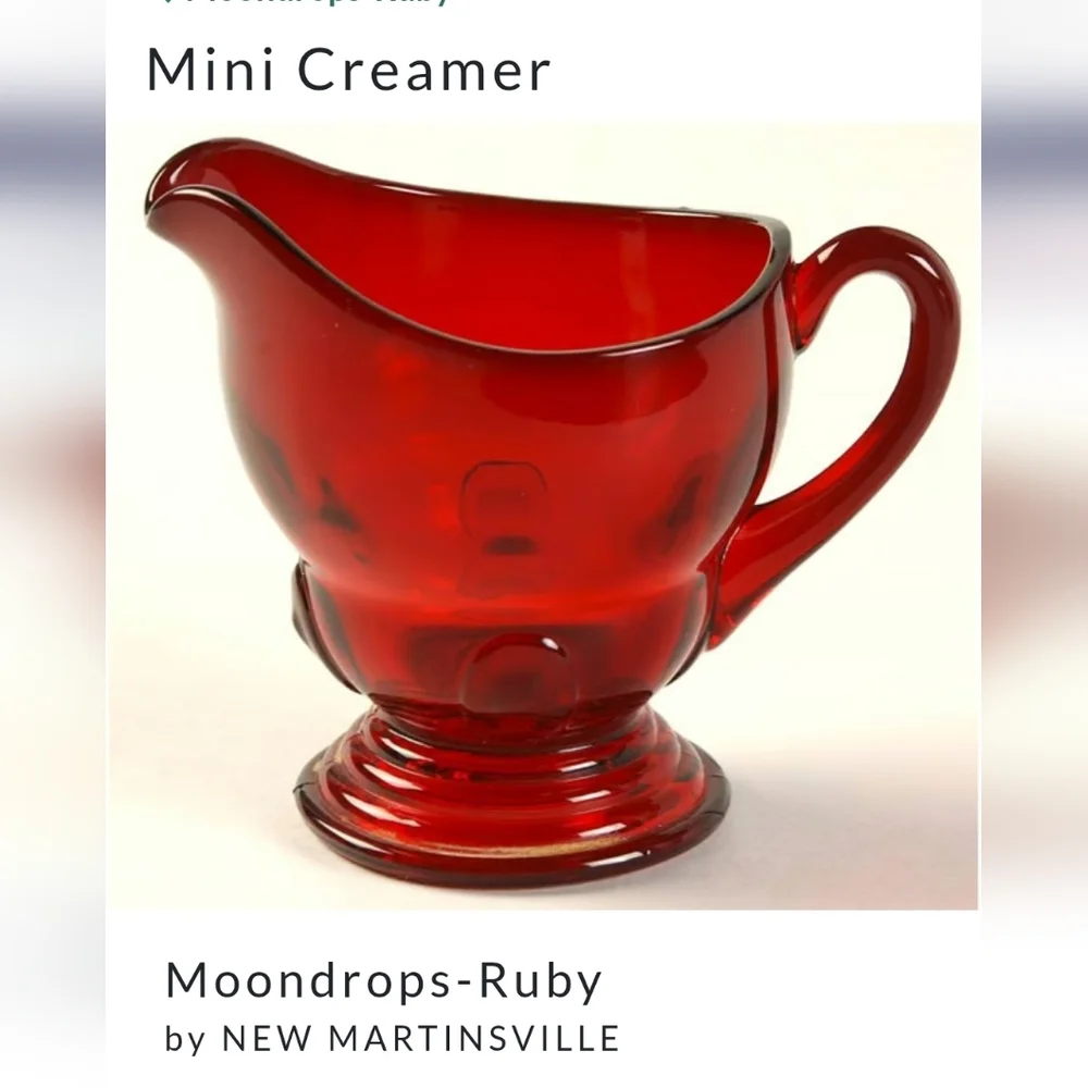 Vintage New Martinsville Ruby Red Mini Creamer - Picture 3 of 12